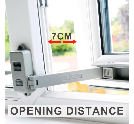 Обмежувач відкриття вікон BeeGo, дитячий замок для ПВХ-вікон, білий (my-20171)