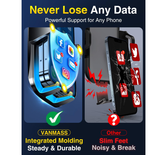 Подставка для мобильного телефона VANMASS CTVK13 на приборную панель, черный (my-20075)