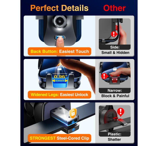 Подставка для мобильного телефона VANMASS CTVK13 на приборную панель, черный (my-20075)
