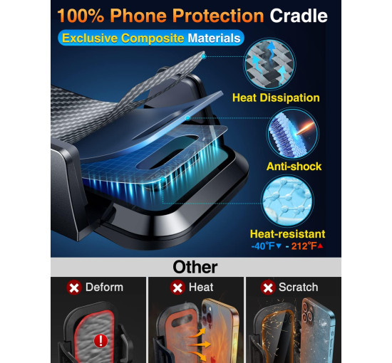 Подставка для мобильного телефона VANMASS CTVK13 на приборную панель, черный (my-20075)