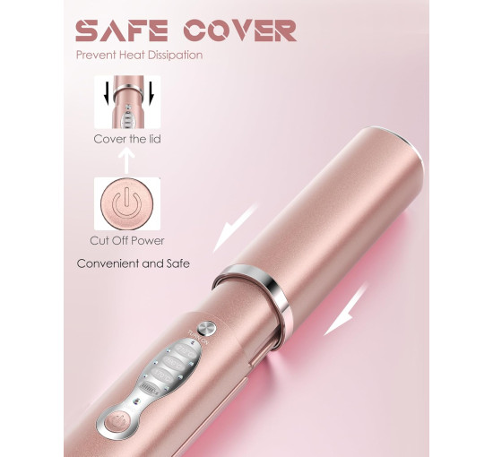 Портативный беспроводной титановый выпрямитель для волос URJD YL-011, работает до 50 минут, USB-C, розовое золото (my-20032)