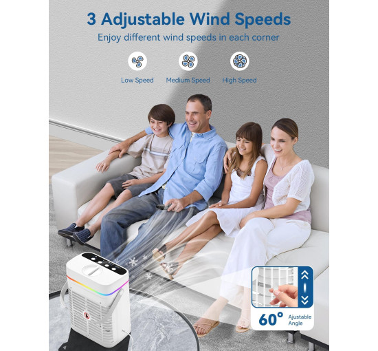 Портативний охолоджувач повітря AJVV TT-13 об'ємом 1250 мл, USB 4 в 1, білий (my-20026)