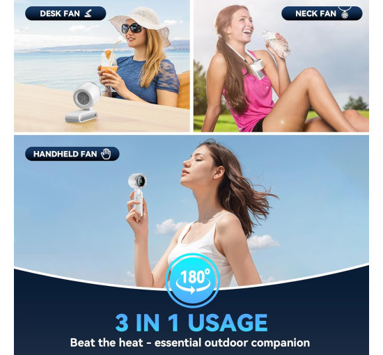 Портативный ручной турбовентилятор PlayHot N607, белый (my-20092)