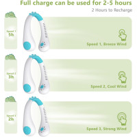 Портативный шейный вентилятор TOAOB, белый (my-20090)