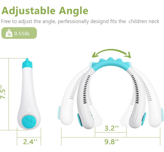 Портативний шийний вентилятор TOAOB, білий (my-20090)