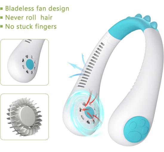 Портативний шийний вентилятор TOAOB, білий (my-20090)