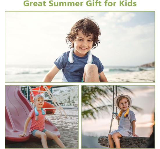 Портативний шийний вентилятор TOAOB, білий (my-20090)