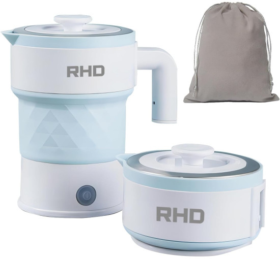 Портативный складной электрический чайник RHD объёмом 0,7 л, 600 Вт, синий (my-20037)