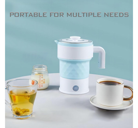 Портативный складной электрический чайник RHD объёмом 0,7 л, 600 Вт, синий (my-20037)