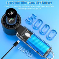 Портативный вентилятор Mitreal со светодиодным дисплеем, черный (my-20118)