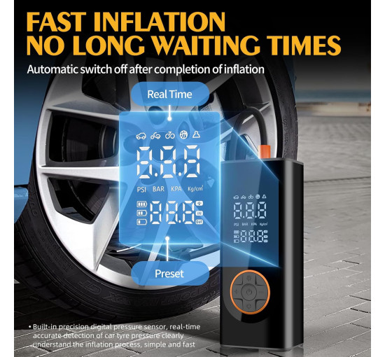 Портативний повітряний компресор Higoom CLB-6010, чорний (my-20024)