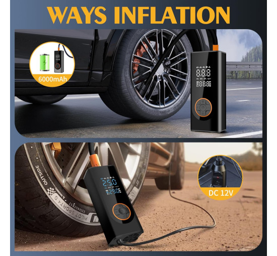 Портативний повітряний компресор Higoom CLB-6010, чорний (my-20024)