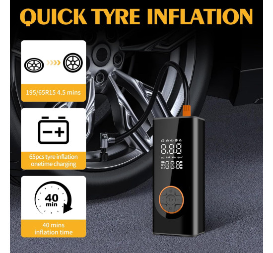 Портативний повітряний компресор Higoom CLB-6010, чорний (my-20024)