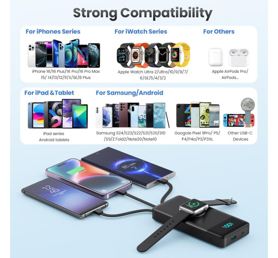 Портативное зарядное устройство Power Bank QTshine HX100N9 10800 мАч, черный (my-20207)