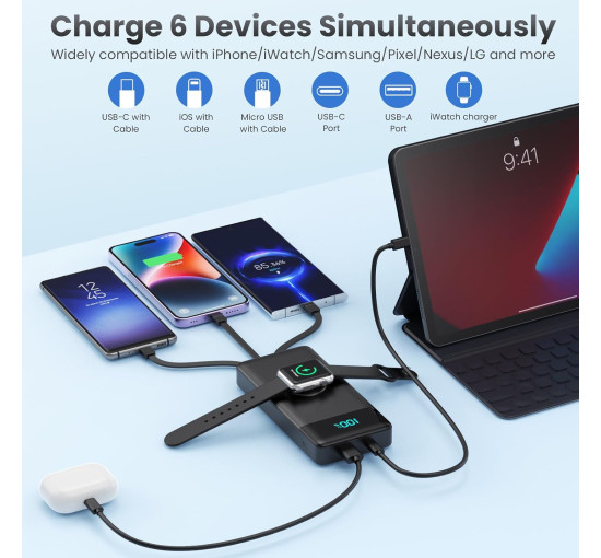 Портативное зарядное устройство Power Bank QTshine HX100N9 10800 мАч, черный (my-20207)