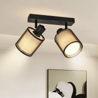 Потолочный светильник Doughelec с двумя лампами, регулируемый, черный (my-20204)