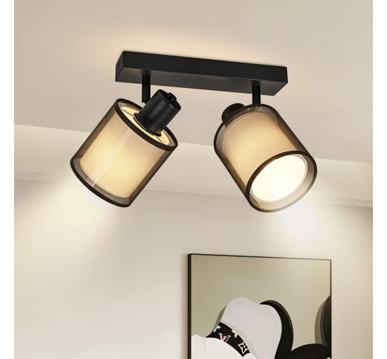 Потолочный светильник Doughelec с двумя лампами, регулируемый, черный (my-20204)