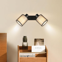 Потолочный светильник Doughelec с двумя лампами, регулируемый, черный (my-20204)