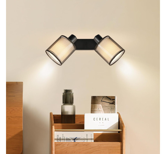 Потолочный светильник Doughelec с двумя лампами, регулируемый, черный (my-20204)