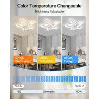 Стельовий вентилятор YUNLONG HLF-002 з підсвічуванням, білий (my-20091)