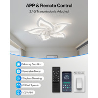 Потолочный вентилятор YUNLONG HLF-002 с подсветкой, белый (my-20091)