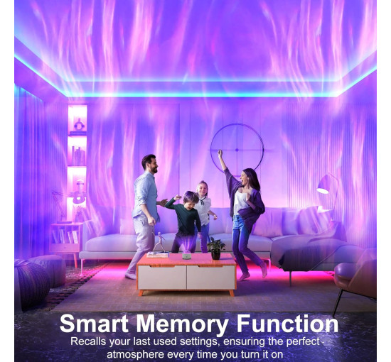 Проектор північного сяйва HUMIIEYE DY-FWD02, нічник на батарейках "Аврора", біле золото (my-20160)