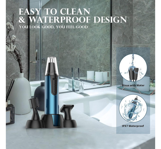 Професійний триммер для носа та вух AREYZIN C330, що перезаряджається через USB, синій (my-20064)