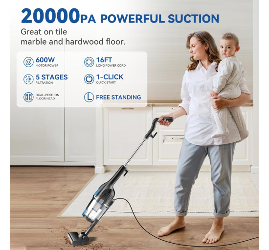 Проводной пылесос Vazone R6X, 20000 Па, синий (my-20112)