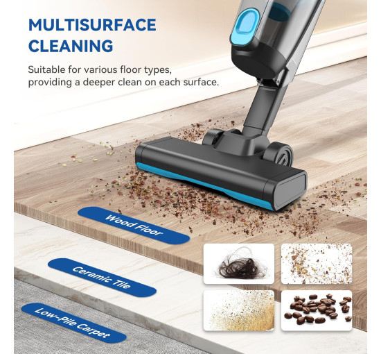 Проводной пылесос Vazone R6X, 20000 Па, синий (my-20112)