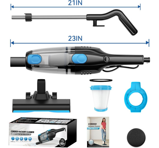 Проводной пылесос Vazone R6X, 20000 Па, синий (my-20112)