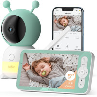 Радіоняня BOIFUN Baby6T 2K WiFi з камерою та аудіо, інтелектуальним датчиком руху та звуку, зелений (my-20056)