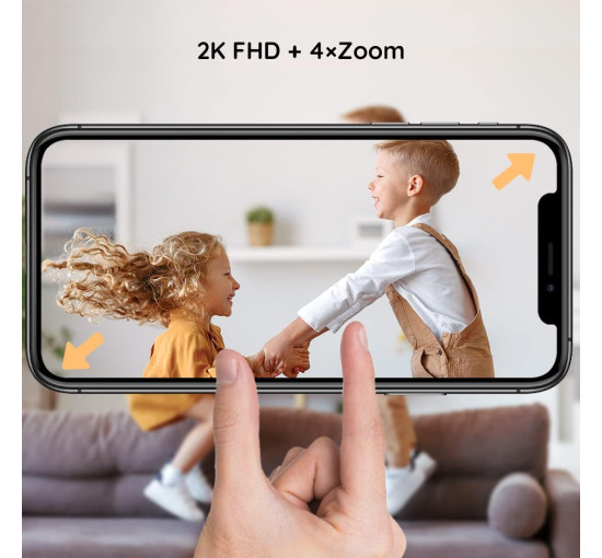 Радіоняня BOIFUN Baby6T 2K WiFi з камерою та аудіо, інтелектуальним датчиком руху та звуку, зелений (my-20056)