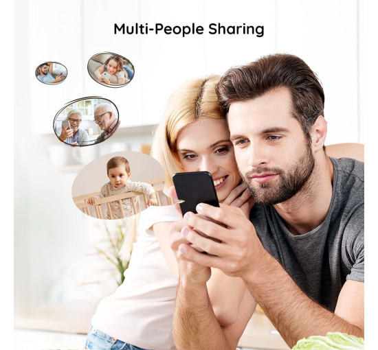 Радіоняня BOIFUN Baby6T 2K WiFi з камерою та аудіо, інтелектуальним датчиком руху та звуку, зелений (my-20056)