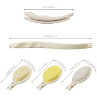 Щетка для душа и ванны MEGHNA MG-Brush-EU для спины, разборная, 3 в 1, кремовый (my-20023)