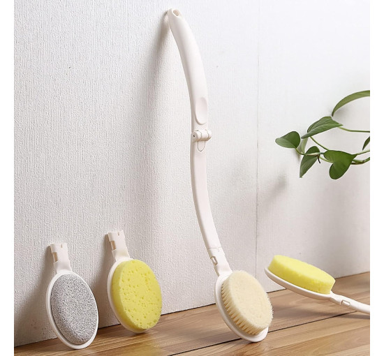 Щетка для душа и ванны MEGHNA MG-Brush-EU для спины, разборная, 3 в 1, кремовый (my-20023)