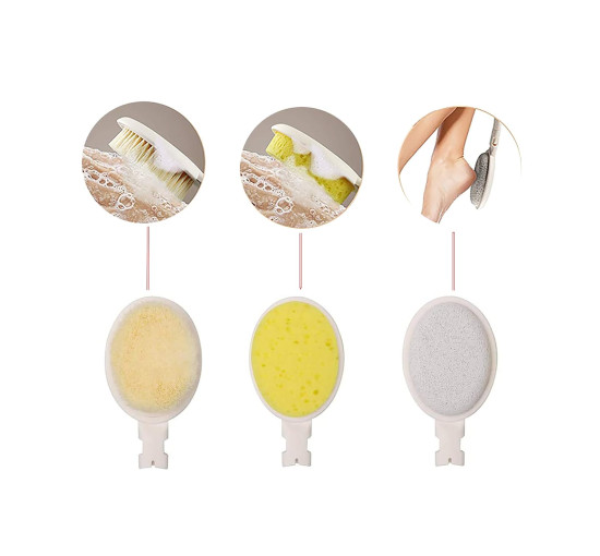 Щетка для душа и ванны MEGHNA MG-Brush-EU для спины, разборная, 3 в 1, кремовый (my-20023)