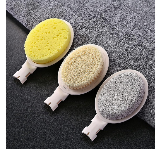 Щетка для душа и ванны MEGHNA MG-Brush-EU для спины, разборная, 3 в 1, кремовый (my-20023)