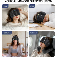 Шовкова Bluetooth-маска для сну MUSICOZY з HD-стереозвуком, регульований розмір, 100% блокування світла, чорний (my-20011)