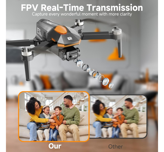 Складной радиоуправляемый дрон PLEGBLE PL-510 с бесколлекторным двигателем FPV, 2 аккумулятора, HD 1080P (my-20049) 