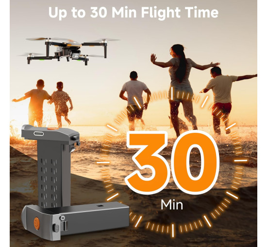 Складной радиоуправляемый дрон PLEGBLE PL-510 с бесколлекторным двигателем FPV, 2 аккумулятора, HD 1080P (my-20049) 