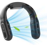 Складаний шийний вентилятор Colexy, 3-швидкісний, із зарядкою від міні-USB та світлодіодним дисплеєм, чорний (my-20022)