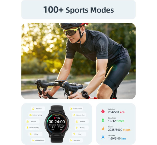 Смарт-часы Parsonver SR3-Noir HD-экран 44 мм, черный (my-20168)