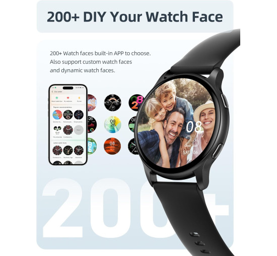 Смарт-часы Parsonver SR3-Noir HD-экран 44 мм, черный (my-20168)