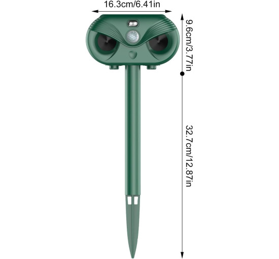 Сонячний відлякувач тварин Spizummp з датчиком руху, зелений (my-20184)