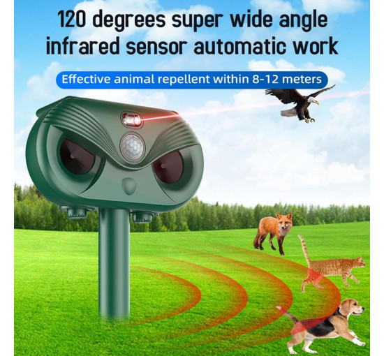 Сонячний відлякувач тварин Spizummp з датчиком руху, зелений (my-20184)