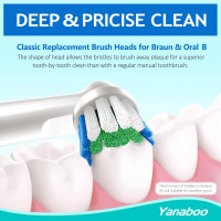 Совместимые насадки Yanaboo SB-17A-Y8 для зубной щетки Oral B, 8шт. белый (my-20130)