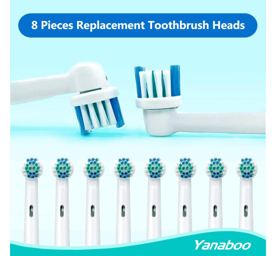 Совместимые насадки Yanaboo SB-17A-Y8 для зубной щетки Oral B, 8шт. белый (my-20130)