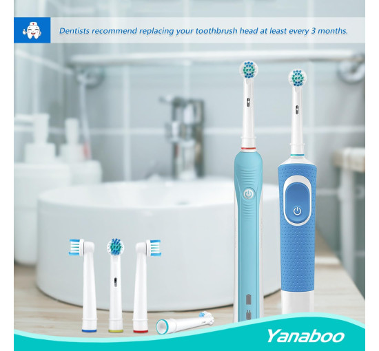 Совместимые насадки Yanaboo SB-17A-Y8 для зубной щетки Oral B, 8шт. белый (my-20130)