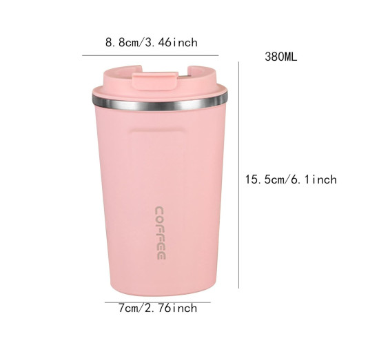 Стакан MERISHOPP с вакуумной изоляцией, 380 мл, розовый (my-20010)