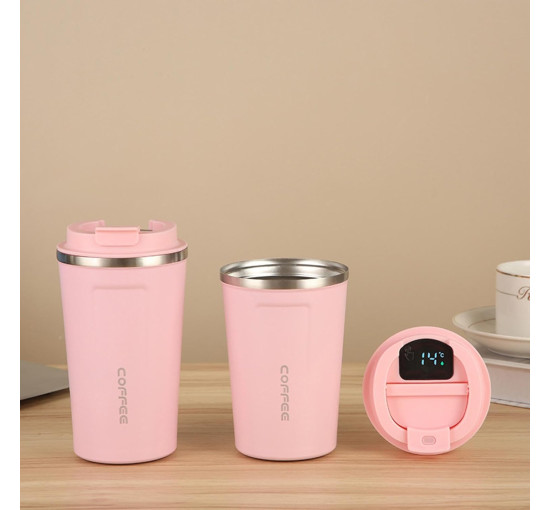 Стакан MERISHOPP с вакуумной изоляцией, 380 мл, розовый (my-20010)